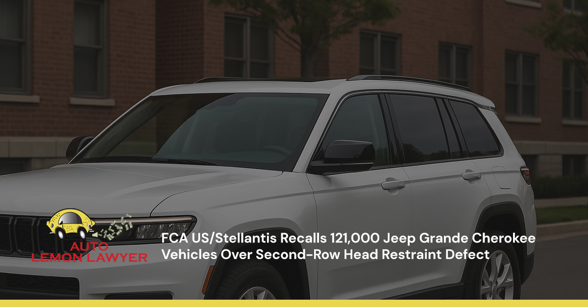 FCA US/Stellantis Recalls 121,000 Jeep Grande Cherokee Vehicles Over Second-Row Head Restraint Defect