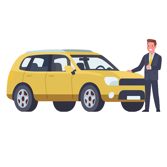 Step 3. The Auto Lemon Lawyer Fights For You - Man Standing Next to Yellow Car